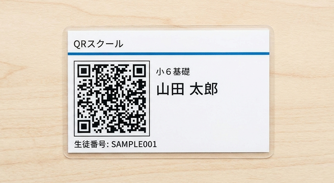 ラミネート加工されたQRカード