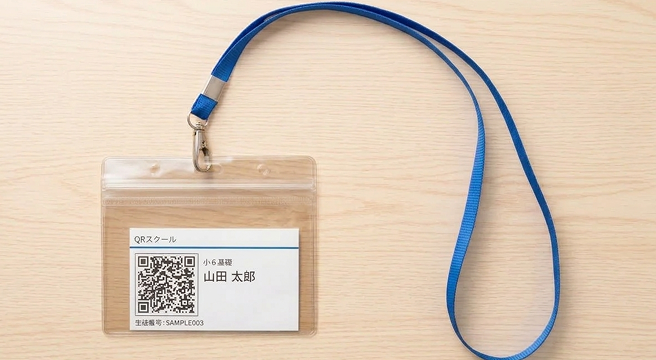 ネックストラップ付きQRカード